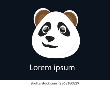 plantilla de diseño de logotipo de cara icónica de panda