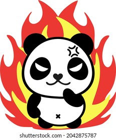 Panda icons, cute Panda with different emotions
