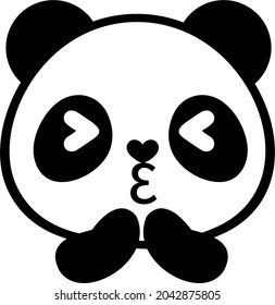 Panda icons, cute Panda with different emotions