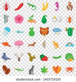 Panda icons set. Cartoon style of 36 panda vector icons for web for any design