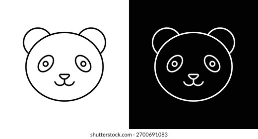 Panda icons. simple, stroke, black icons