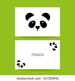 Panda. Diseño de tarjeta de identidad. Idea de diseño de panda para logotipo, emblema, símbolo, icono.Ilustración vectorial. 