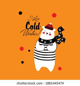 Panda Illustration Art With Winter