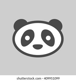 Panda illustration icon on grey background