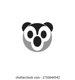 Panda-Illustrations-Logo einer Vektorillustration-Symbolvorlage 
