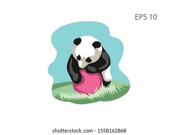 Panda illustration with various poses, vectors.