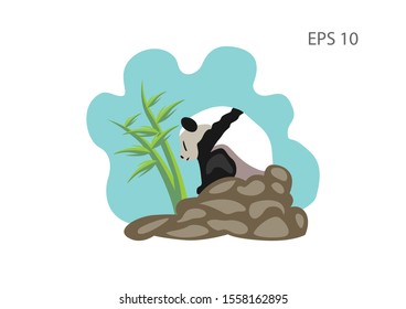 Panda illustration with various poses, vectors.