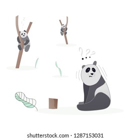 Panda illustration, vector
