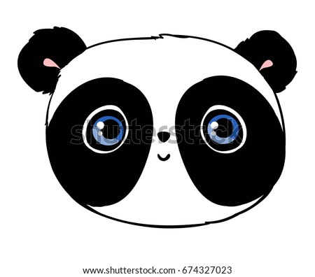 Panda illustration vector, cute panda head isolated on white background Stock photo © 