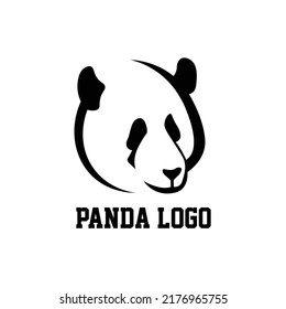 Dibujo de Panda diseño vectorial con tema de color blanco y negro para logotipo e icono
