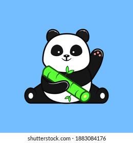 panda illustration vector design. cute panda. can be used for sticker, logo,card, flyer and etc.