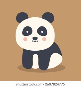panda illustrations in flat design style
