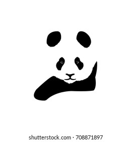 Panda image vector logo minimalistic template