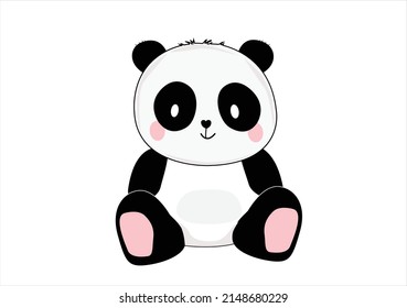 panda ime panda  big eyes and purple hair greets you. She reflects street fashion.pink heartscute panda drawing design for fashion graphics, t shirt prints etc
 