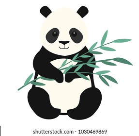 Panda isolated on white background. Vector illustration.