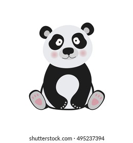 Panda isolated on white background. Vector illustration for children