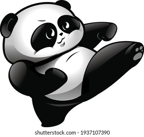 Panda Karate Martial Arts Character 