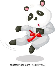  Panda karate.Vector