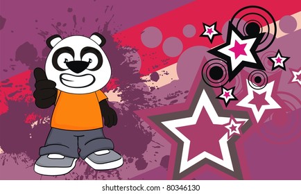 panda kid cartoon background in vector format