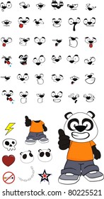 panda kid cartoon set in vector format