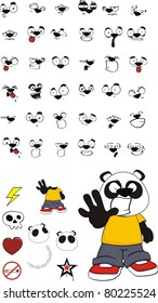 panda kid cartoon set in vector format