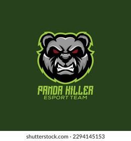 panda killer logo design mascot esport gaming
