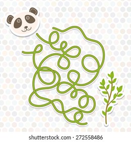 panda  labyrinth game for Preschool Children. Vector