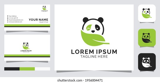 Panda leaf diseño minimalista moderno con tarjeta de visita
