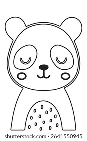 Panda line art illustration for kids’ coloring books and activities. Great for preschool, early learning, and fun creative time with children.