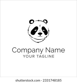 Logo-Design der Panda-Linie. Einfache moderne minimalistische Tier-Logo-Vektorgrafik.
