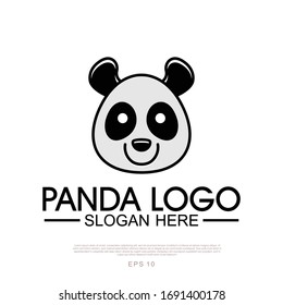 PANDA LINE ART LOGO VECTOR IMAGE