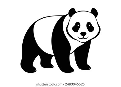 panda line art vector silhouette illustration