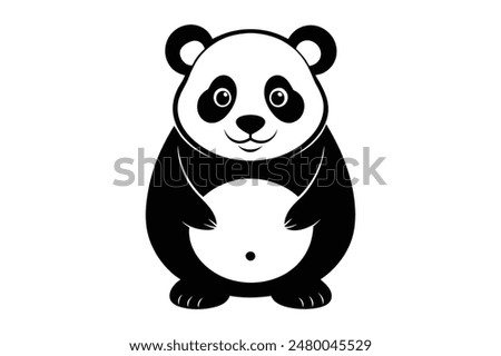 panda line art vector silhouette illustration