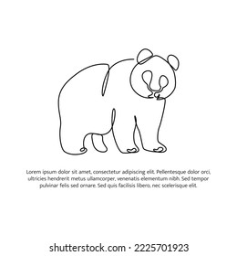 Diseño de línea Panda. Elementos decorativos sencillos de silueta animal con una línea continua. Ilustración vectorial de estilo minimalista sobre fondo blanco.