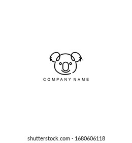 logotipo vectorial de diseño de línea panda