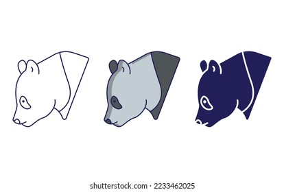 Panda line and glyph icon, vector illustration
