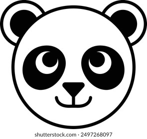 Un panda en estilo de icono de línea