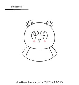 Panda Line Icon Vektordesign. 
