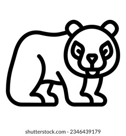 Icono de línea de panda, concepto de vida silvestre mundial, símbolo del vector del oso panda sobre fondo blanco, diseño web de concepto móvil estilo de contorno del oso panda. Gráficos vectoriales.