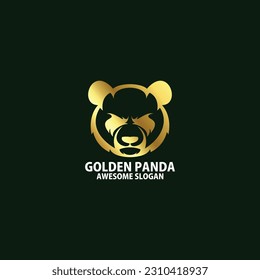 panda line logo design luxury color 