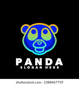 Panda line symbol gradient colorful logo 