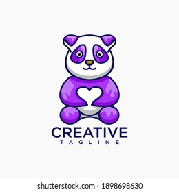 Panda logo animal design vector 