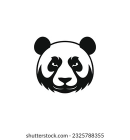 Panda Logo der Tierseite Vektorgrafik, Panda Bear Head Silhouette Clip Kunst, Maskottesportsymbol, Cartoon Symbol, einzeln auf weißem Hintergrund.