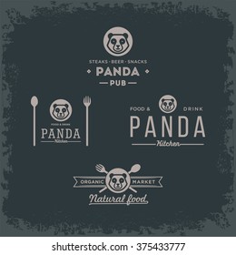 Panda Logo Black