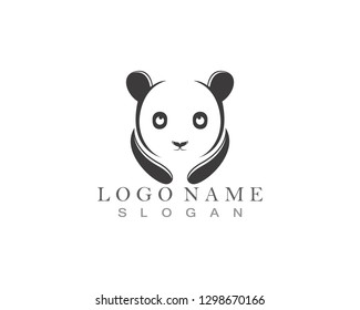 panda logo black and white head