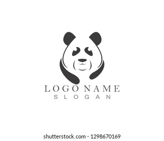 panda logo black and white head