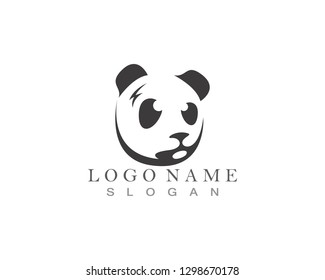 panda logo black and white head
