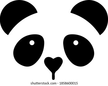 
Panda Logo Black And White Head Vector 