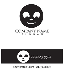 panda logo black and white head vector 