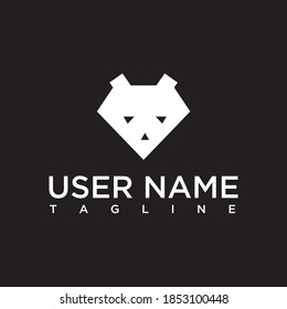 panda logo concept with unique triangle. Simple, creative design with white color